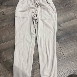 Abercrombie & Fitch Cream Track Pants with Elastic Waistband and Soft Fabric